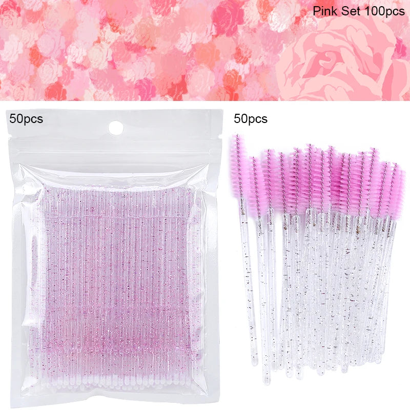 100/200Pc Disposable Makeup Brushes Crystal Lip Gloss Microbrush Mascara Wands Applicator Eyelash Extension Supplies Accessories