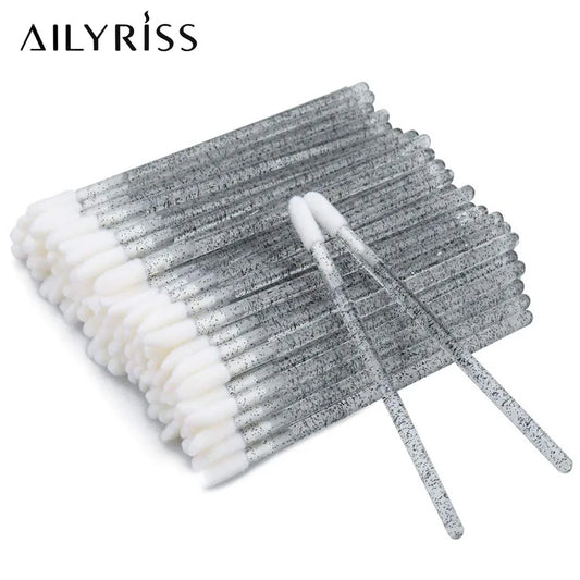 50Pcs/Lot Eyelash Extension Lifting Cleaner Mini Disposable Lip Brushes Glossy Crystal Makeup Applicators Mascara Lipstick Wands