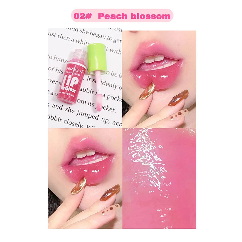 6-pack Lip Care Oil Jelly Moisturizes Lip Enrichment Oil Lasting Doodle Lip Mirror Lip Glaze Non-stick Cup Lipstick Makeup