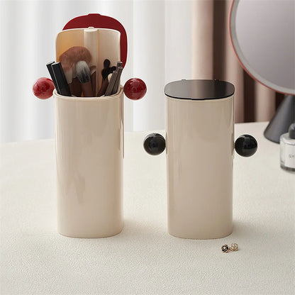 Automatic Lifting Cosmetics Storage Box Dustproof Makeup Brush Holder Desktop Makeup Tools Organizer Lipstick Eyebrow Pen Holder