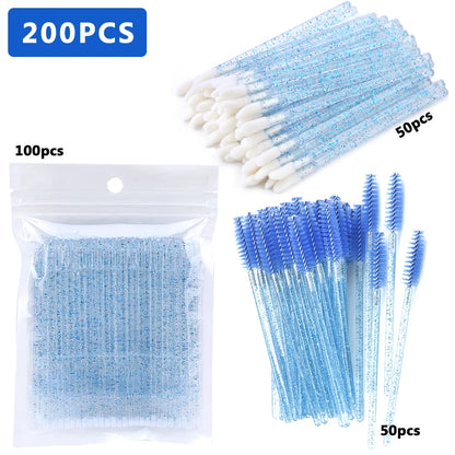 100/200Pc Disposable Makeup Brushes Crystal Lip Gloss Microbrush Mascara Wands Applicator Eyelash Extension Supplies Accessories