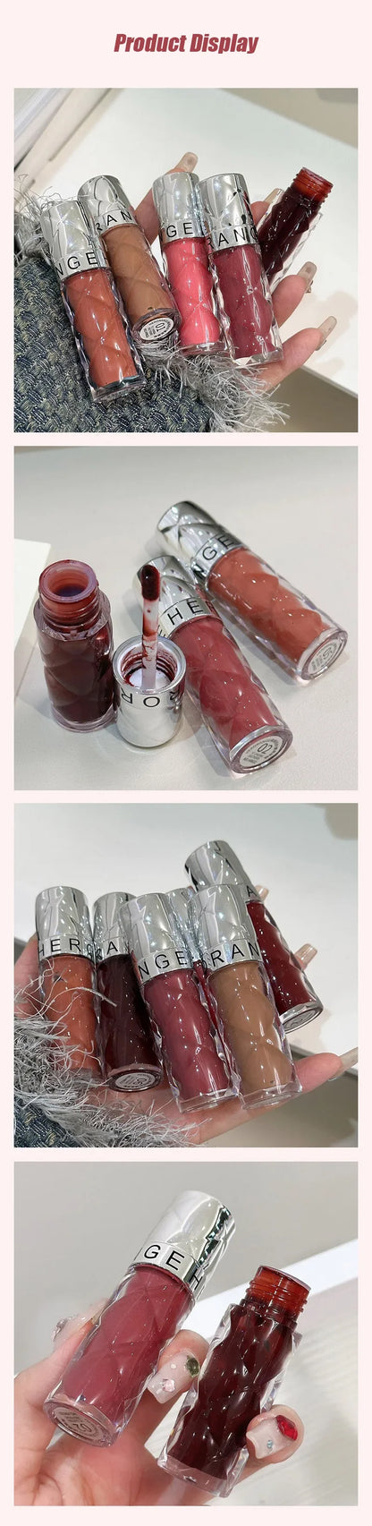 1PC Nude Mirror Lip Gloss Clear Moisturizing Hydrating Water Light Glass Jelly Plump Lip Glaze Oil Lipstick Tint Cosmetic