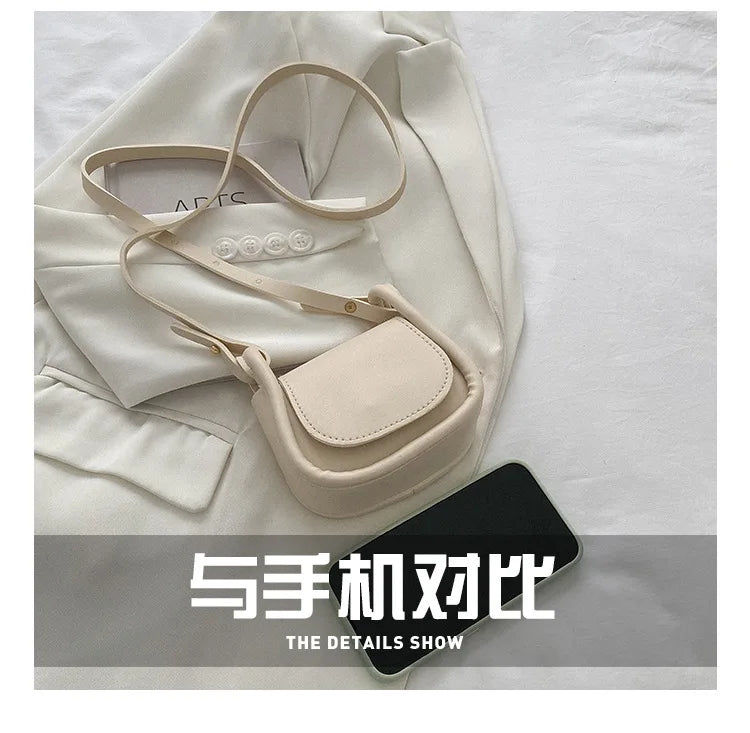 Candy Color Fashion PU Leather Mini Crossbody Bag Shoulder Bags for Women Small Saddle Bag Lipstick Coin Money Pouch Card Holder