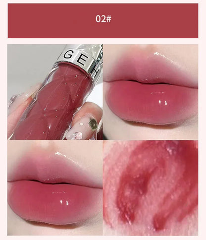 1PC Nude Mirror Lip Gloss Clear Moisturizing Hydrating Water Light Glass Jelly Plump Lip Glaze Oil Lipstick Tint Cosmetic