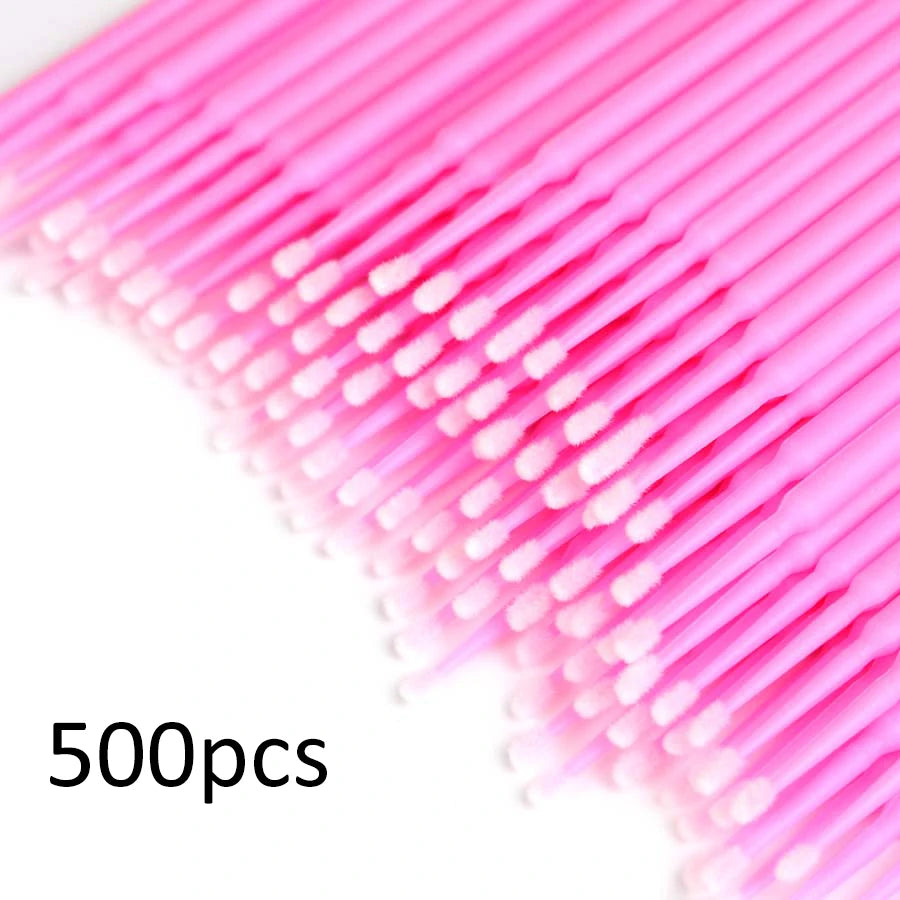 500pcs/lot Disposable Applicator Micro Brushes for Eyelash Extension Lash Cleaning Brushes Lip Brush Sticks Makeup Tools