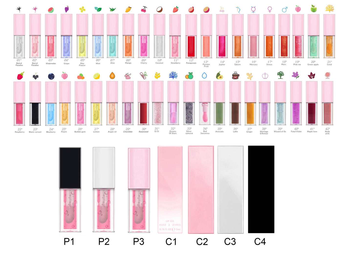 23 Colors Clear Lip Gloss Plumping Private Label Lip Oil Long Lasting Fruit Lip Plumper Gloss Vendor Wholesale