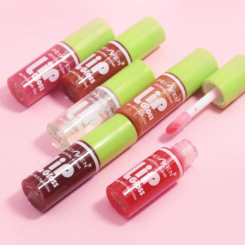 6-pack Lip Care Oil Jelly Moisturizes Lip Enrichment Oil Lasting Doodle Lip Mirror Lip Glaze Non-stick Cup Lipstick Makeup