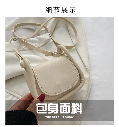 Candy Color Fashion PU Leather Mini Crossbody Bag Shoulder Bags for Women Small Saddle Bag Lipstick Coin Money Pouch Card Holder