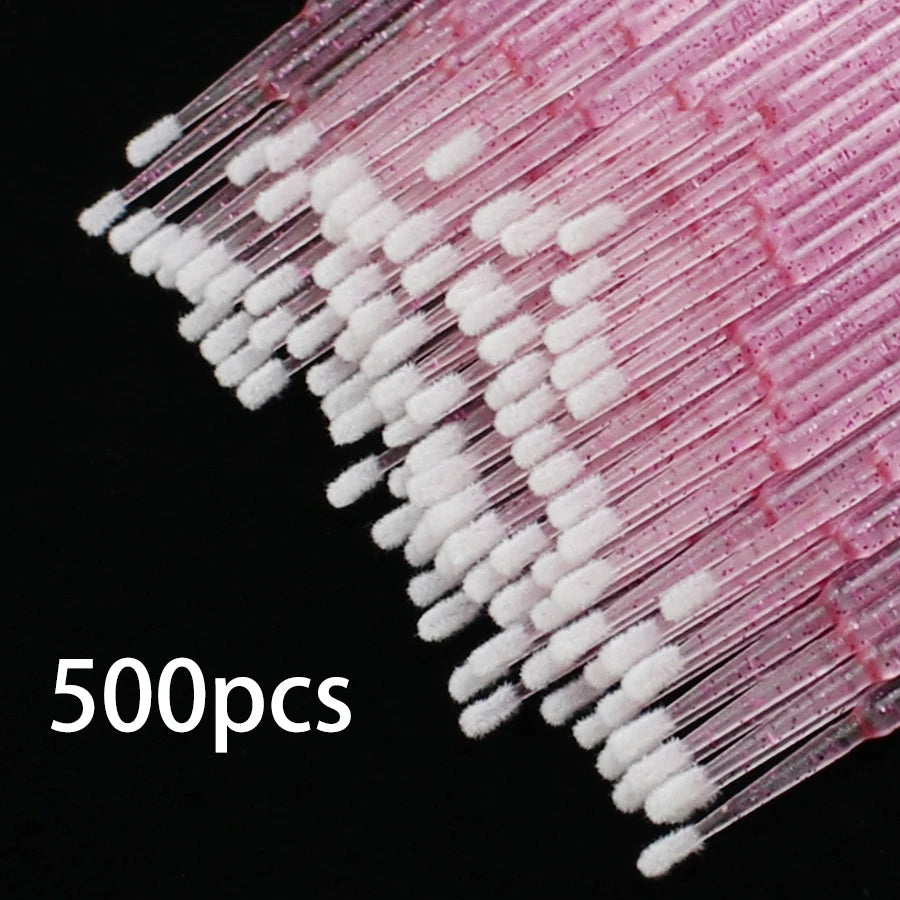 500pcs/lot Disposable Applicator Micro Brushes for Eyelash Extension Lash Cleaning Brushes Lip Brush Sticks Makeup Tools