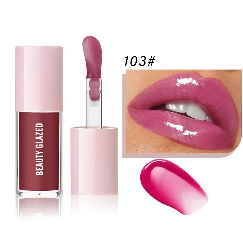 BEAUTY GLAZED black lip oil moisturizing lip plumping lip gloss lipstick