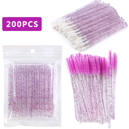 100/200Pc Disposable Makeup Brushes Crystal Lip Gloss Microbrush Mascara Wands Applicator Eyelash Extension Supplies Accessories