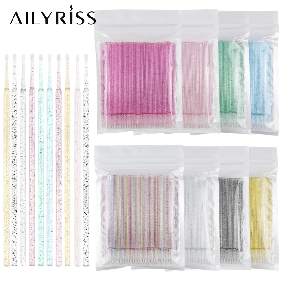 500pcs/lot Disposable Applicator Micro Brushes for Eyelash Extension Lash Cleaning Brushes Lip Brush Sticks Makeup Tools