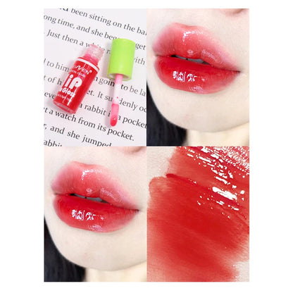 6-pack Lip Care Oil Jelly Moisturizes Lip Enrichment Oil Lasting Doodle Lip Mirror Lip Glaze Non-stick Cup Lipstick Makeup