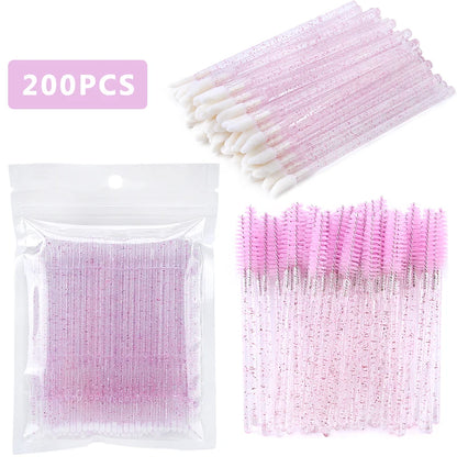 100/200Pc Disposable Makeup Brushes Crystal Lip Gloss Microbrush Mascara Wands Applicator Eyelash Extension Supplies Accessories