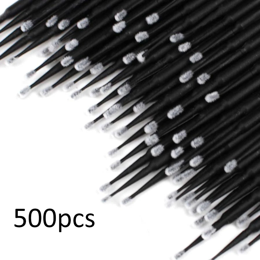 500pcs/lot Disposable Applicator Micro Brushes for Eyelash Extension Lash Cleaning Brushes Lip Brush Sticks Makeup Tools