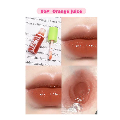 6-pack Lip Care Oil Jelly Moisturizes Lip Enrichment Oil Lasting Doodle Lip Mirror Lip Glaze Non-stick Cup Lipstick Makeup