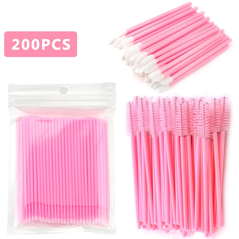 100/200Pc Disposable Makeup Brushes Crystal Lip Gloss Microbrush Mascara Wands Applicator Eyelash Extension Supplies Accessories