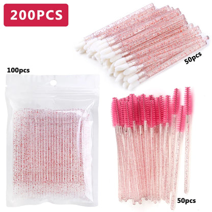 100/200Pc Disposable Makeup Brushes Crystal Lip Gloss Microbrush Mascara Wands Applicator Eyelash Extension Supplies Accessories