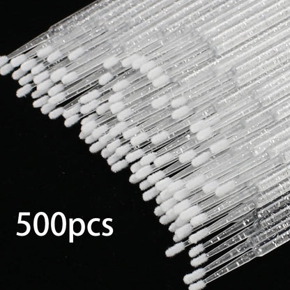 500pcs/lot Disposable Applicator Micro Brushes for Eyelash Extension Lash Cleaning Brushes Lip Brush Sticks Makeup Tools