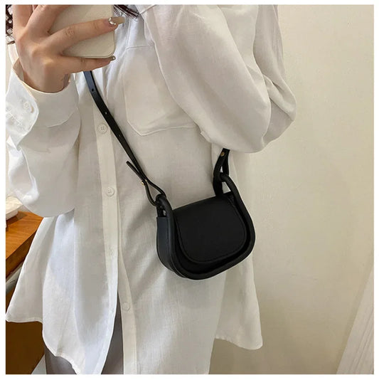 Candy Color Fashion PU Leather Mini Crossbody Bag Shoulder Bags for Women Small Saddle Bag Lipstick Coin Money Pouch Card Holder