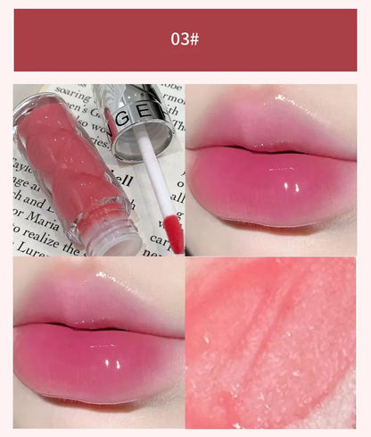 1PC Nude Mirror Lip Gloss Clear Moisturizing Hydrating Water Light Glass Jelly Plump Lip Glaze Oil Lipstick Tint Cosmetic