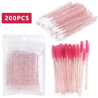 100/200Pc Disposable Makeup Brushes Crystal Lip Gloss Microbrush Mascara Wands Applicator Eyelash Extension Supplies Accessories