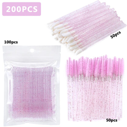 100/200Pc Disposable Makeup Brushes Crystal Lip Gloss Microbrush Mascara Wands Applicator Eyelash Extension Supplies Accessories