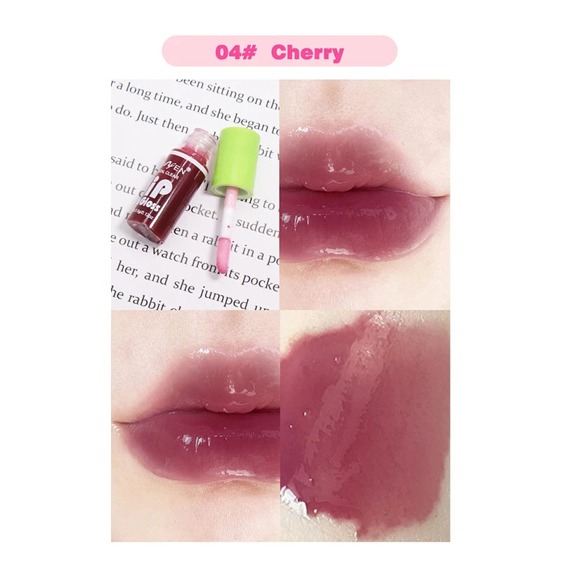 6-pack Lip Care Oil Jelly Moisturizes Lip Enrichment Oil Lasting Doodle Lip Mirror Lip Glaze Non-stick Cup Lipstick Makeup